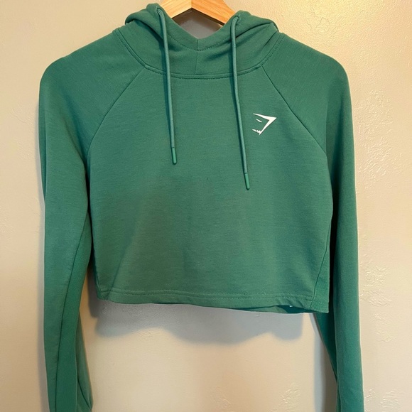 Green Gymshark Women's Cropped Hoodie - Picture 3 of 11